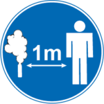 1m safety distance sign